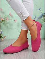 ballerine blu da donna - scarpe casual comode, leggere e traspiranti in Flyknit, slip-on, per donna, ballerine morbide ed elasticizzate per ufficio, viaggi, shopping, vacanze e uso quotidiano