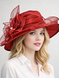 Derby Hoeden Kerkmuts Kentucky Derby Hat Vriendelijke vrouw Edelvrouw Kostuum Dames Derby Ascot Paardenracefestival Volwassenen Hoed Lente zomer