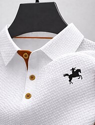 Bărbați Tricouri polo Waffle Tricou polo Ice Silk seersucker Casual Muncă Rever Manșon scurt De Bază Modern Grafic Texturat Răcire Mătase Rece Primavara vara Negru Alb Bleumarin Albastru Deschis