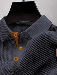 Hombre Camiseta de golf Camisetas polo de golf Casual Trabajo Diseño Manga Corta Básico Moderno Plano Jacquard Botones Verano Ajuste regular Azul Piscina Negro Blanco Azul Marino Azul cielo Gris