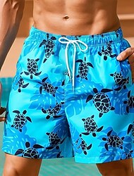Per uomo Tartarughe Creature marine Costume nuoto a pantaloncino Boxer da surf Pantaloncini Vita normale Streetwear Hawaiano Informale Giornaliero Per eventi Tasche A cordoncino Vita elastica