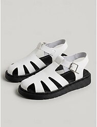 Dámské hnědé sandály s uzavřenou špičkou – ležérní gladiátorské sandály s nastavitelnou přezkou, letní boty na chůzi, cestování &denní nošení