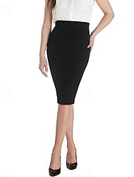 Anni 1950 Retrò Vintage Rockabilly Lunghezza lunga Gonna a tubino Tinta unica Costume Per donna Mascherata Casuale Abbigliamento quotidiano Tè Adulti Gonna