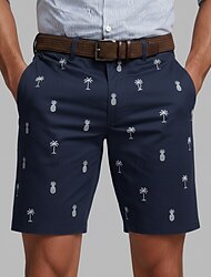 Voor heren Ananas Kokosnootboom Tropische planten korte broek Casual korte broek Golfshorts Medium Taille Hawaii Werk Strand Buitensporten Platte shorts met 4 zakken Ontwerper Kleding