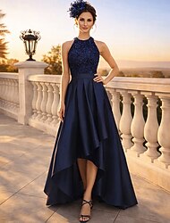 Corte A Asimétrica Vestidos de noche Vestidos de invitada de boda Corte Cenicienta Vestimenta formal Brillos Y Estrellas Largura Asimétrica Sin Mangas Joya Ropa de fiesta Semi-formal Invitado de boda