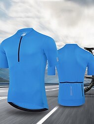 Herren Radtrikot Einheitliche Farbe Kurzarm Fahhrad Trikot Oberteil mit 3 Gesäßtaschen UV-beständig Schnelltrocknend Rückentasche Schweißableitend Sport Schwarz Weiß Rote Bekleidung