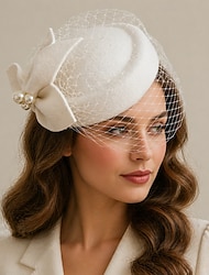 Elegante Retro Antiguo Sombrero fascinador Fascinador Kate Middleton Disfraz Mujer Mascarada Fiesta / Noche Despedida de Soltera Adultos Sombrero