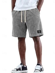 Hombre Pantalón corto Pantalones cortos casuales Pantalones cortos de pana Bolsillo Cintura elástica Plano Un Color Comodidad Transpirable Sobre la Rodilla Casual Exterior Playa Vacaciones Moda Azul