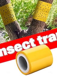 5 Meter langes, klebriges Insektenfangband für Bäume im Freien, gelbe Klebefallen, klebrige Barriere zum Schutz von Bäumen im Freien und in Innenräumen, Obstbäumen, Rasenflächen und Gärten zur