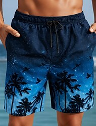Per uomo Albero di Cocco Colore sfumato Piante Tropicali Costumi da bagno Costumi da bagno Pantaloncini da bagno Pantaloncini da Surf Misura del girovita medio Hawaiano Vacanza al Mare Tasche