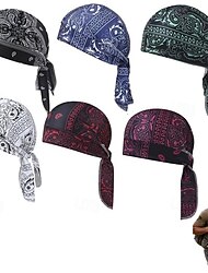 6er-Pack elastische Radsportkappe mit Paisley-Muster, kühlendes Kopftuch, schnelltrocknend, Outdoor-Piraten-Bandana für Herren &Frauen, Fitness, Laufen, Fitnessstudio, Ganzjahres-Kopftuch