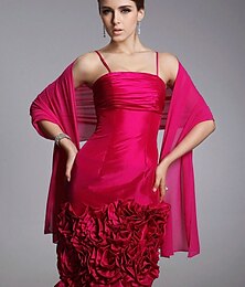 cheap -Shawls Chiffon Wedding / Party Evening / Casual Wedding Guest Wraps / Shawls With Draping / Solid