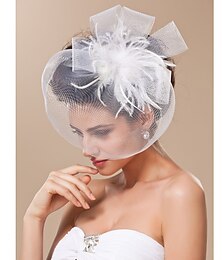cheap -Fascinators Cut Edge Kentucky Derby Hat / Blusher Veils / Headwear with Feather / Floral 1PC Special Occasion / Horse Race / Ladies Day Headpiece
