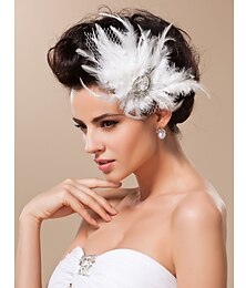 voordelige -Copy To Headpiece For Wedding Gorgeous Feather With Rhinestones/ Tulle