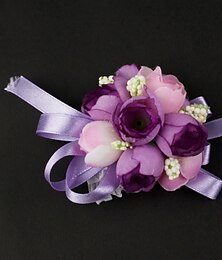abordables -corsages de poignet de fleurs de mariage en satin / coton 3,15" (environ 8 cm)