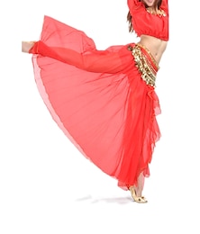 billiga -magdanskjol med delad framdel för kvinnors träningsprestanda droppad chiffong (utan höftsjal)