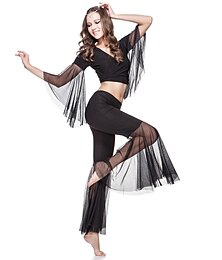 billiga -Belly Dance Women's Training 3/4 Length Sleeve Dropped Crystal Cotton