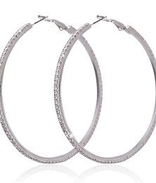 abordables -Femme Blanc Boucle d'Oreille Créoles Des boucles d'oreilles Bijoux Argent Pour