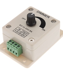baratos -diy dc12-24v 8a pwm botão manual dimmer controlador 0% -100% pwm controle de escurecimento interruptor de brilho de luz LED para 5050 3528 2835 fitas de LED de cor única luzes de fita Luzes de fita