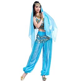 billige -Magedans Topp Mynter Perlearbeid Paljett Dame Chiffon / Oppvisning