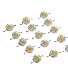 billige -15 stk høyeffekts led-brikke 3w varm hvit (3000k-3500k/600ma-700ma/dc 3v-3.4v/3 watt) superlys intensitet smd cob lysemitterkomponenter diode 3 w pære lampe perler gjør-det-selv-belysning
