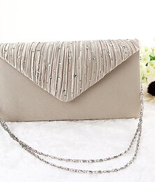 cheap -Women's Clutch Bags Polyester for Evening Bridal Wedding Party in Silver Black Gold