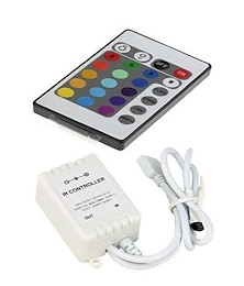 cheap -DC12V 24-Key LED Strip IR Remote Controller with Controller Box for 3528 5050 SMD RGB LED Strip Lights