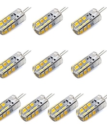 abordables -10pcs g4 bi pin 1.5w led ampoules de maïs 15w t3 ampoule halogène équivalent 150lm smd 2835 blanc chaud pour ventilateurs de plafond rv éclairage ac / dc 12v