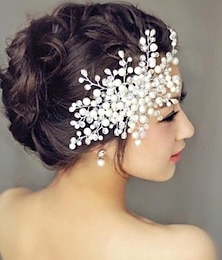 cheap -Pearl Hair Combs Headpiece Wedding Party Elegant Feminine Style