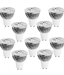 baratos -10pcs 4w gu10 led lâmpada copo holofote branco frio branco quente luz natural ac85-265v 40w halogênio equivalente