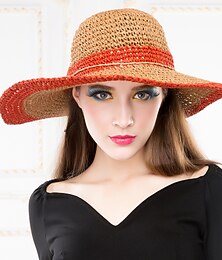 abordables -Mujer Cestería Celada-Casual / Al Aire Libre Sombreros 1 Pieza Head circumference 57cm