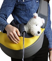 お買い得  -高通気性　ペットスリング 　ペット 抱っこひも 犬用　猫用　軽い　キャリーバッグ 犬 バッグ 　ペット用品 抱っこバッグ 　斜めショルダーバッグ 　ペット飛び出し防止 ポケット付き 　小型ペット対応 　耐久性抜群 お出かけ　ドライブアウドドア　散歩　選べる7色