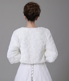 ieftine -blană artificială paltoane albe / jachete nuntă / petrecere seara împachetări blană / blană cu blană netedă / blană