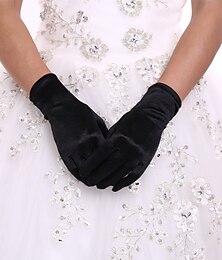 cheap -Spandex / Polyester Wrist Length Glove Classical / Bridal Gloves / Party / Evening Gloves With Solid Wedding / Party Glove
