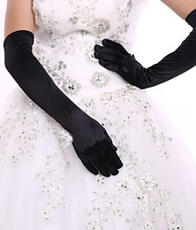 cheap -Spandex Wrist Length / Opera Length Glove Stylish / Bridal Gloves / Party / Evening Gloves With Pure Color Wedding / Party Glove