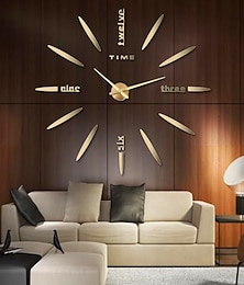 abordables -Moderna familia de metal aa decoración 3d diy reloj de pared decoración pegatina grande diy reloj de pared para el hogar sala de estar dormitorio Oficina Decoración