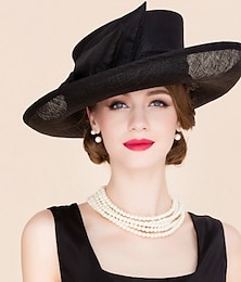 economico -Fascinatori Cappelli in Sinamay Bowler  Cappello Cloche Matrimonio Casual Corsa di Cavalli Giornata delle Donne Melbourne Cup Vintage Elegante con Fiocco Copricapo per fare colpo Abito per il Giorno