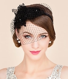 economico -Copricapi Cappello a Rete Velo Matrimonio Casual Festa del Tè Giorno di San Valentino Corse di Cavalli Retro Romantico Classico Con Copricapo in Tulle Vestirsi Per Impressionare Giornata di Corsa