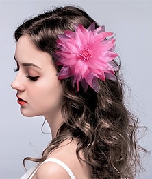 זול -בד פרחים / ביגוד לראש / קליפ לשיער עם פרחוני 1 pc חתונה / אירוע מיוחד כיסוי ראש