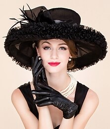 abordables -plumes organza fascinateurs chapeaux bandeau classique style féminin