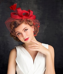 cheap -Tulle / Feather Fascinators with 1 Piece Special Occasion / Tea Party / Valentine's Day Headpiece