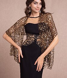 cheap -Sleeveless Shawls / 1920s / Flapper Girl Cotton Party Evening Wedding Guest Wraps / Shawls With Sequin