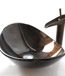 זול -טבעת הרכבה עתיקה זכוכית מחוסמת מלבני כיור כיור lavabo