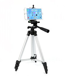 cheap -Aluminium 4 sections Cellphone Tripod Mobile Phone Support Aluminum Light Weight Portable with Cell Phone Holder Travel Folding Size for Phone 11/Pro 7/8plus XR Xs Max