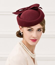 economico -Cappelli Lana Rete Matrimonio Derby del Kentucky Corsa di Cavalli Festa delle donne Melbourne Cup Elegante Vintage Classico Con Fiocco Rete Copricapo Copricapo