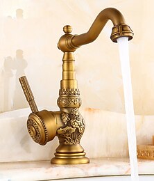 abordables -Robinet de lavabo de salle de bain, mitigeur en laiton, bec standard, robinets de bain en laiton avec eau chaude et froide
