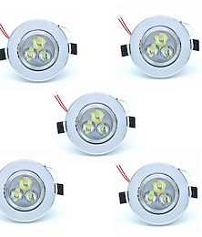 abordables -5pcs 3 W 300 lm 3 LED Beads Easy Install Recessed LED Downlights Warm White Cold White 220-240 V Cabinet Ceiling Home / Office / 5 pcs / RoHS / CE Certified