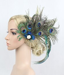 economico -fascinators kentucky derby cappello fiori copricapo fermaglio per capelli strass piuma autunno matrimonio melbourne cup cocktail royal astcot vintage anni '20 il grande gatsby con copricapo floreale