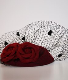 Χαμηλού Κόστους -φανελένια / δίχτυα fascinators καπέλο ντέρμπι Κεντάκι / πέπλα κλουβί πουλιών με 1 τεμάχιο κεφαλή γάμου / εξωτερικού χώρου / ειδικής περίστασης