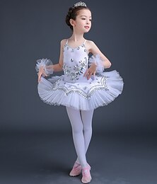 abordables -Ballet Robe Dentelle Cristaux / Stras Paillette Utilisation Sans Manches Taille haute Spandex Tulle